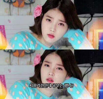 공부는했니? 한숨 공부 아이유 에휴