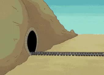 기차 터널 작아 들어간다 빡빡하게 구멍