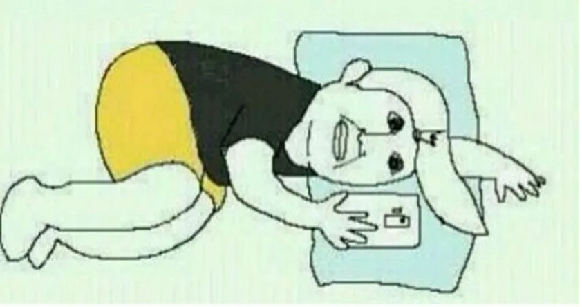 휴대폰 뒹굴뒹굴 잉여