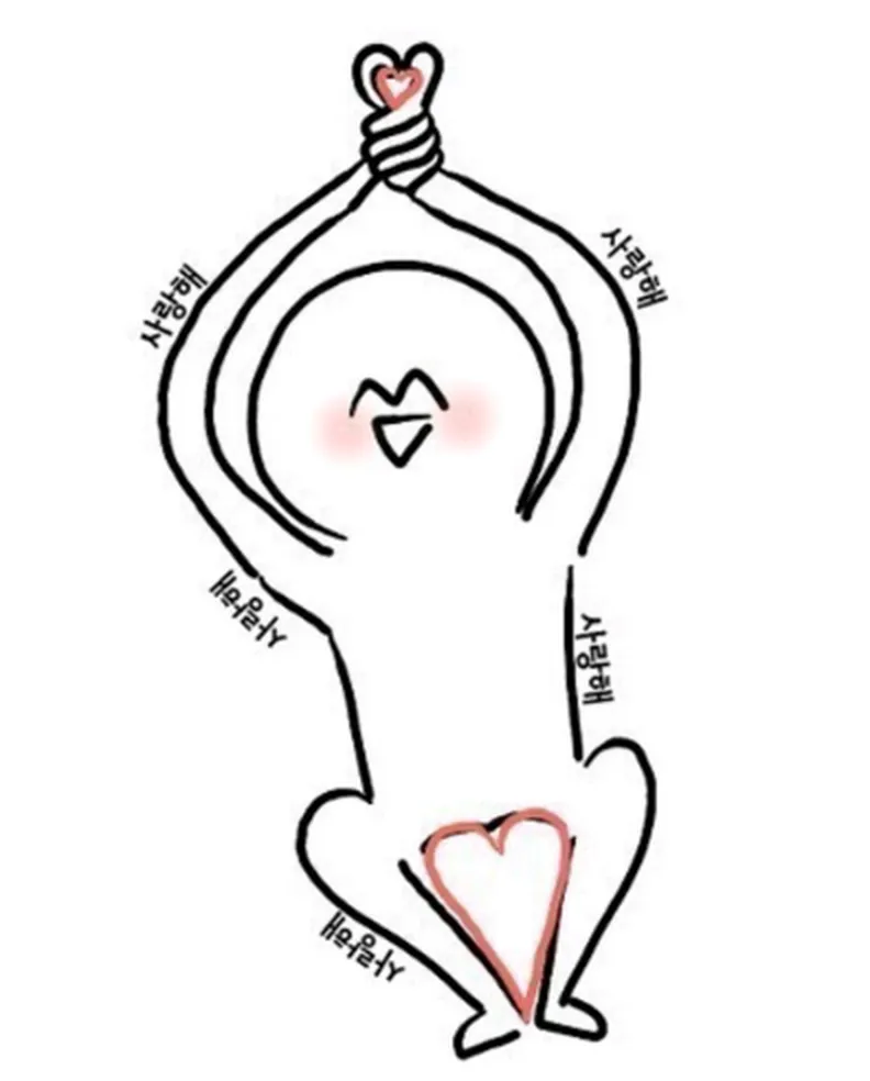 사랑 좋아 사랑해 하트 손하트 고백 행복 애정표현 귀여운 캐릭터 웃음