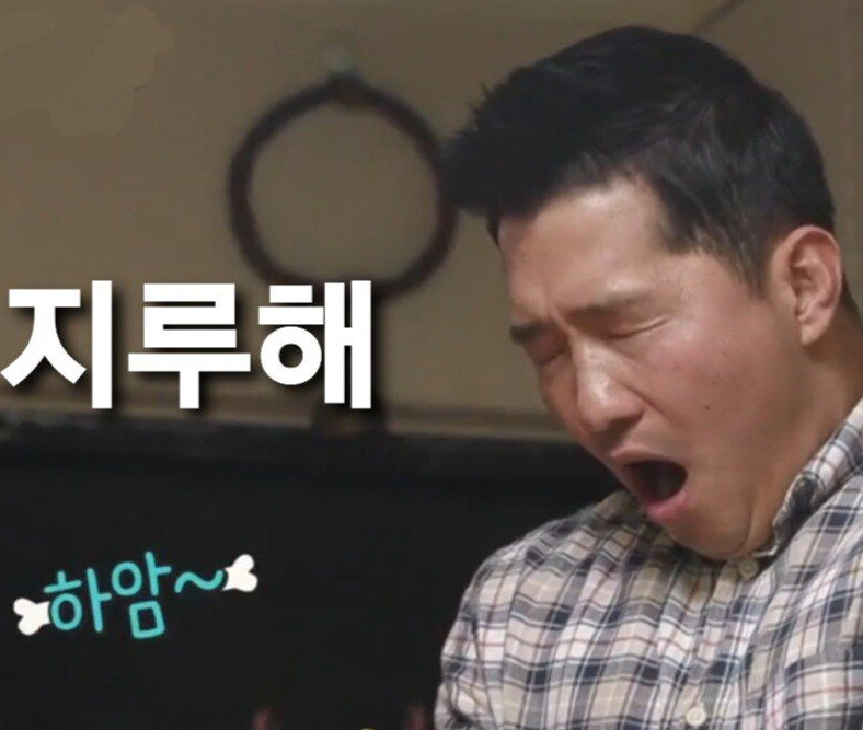 김인우지루 강형욱 지루해 하품 하암 졸림 피곤 개통령 짤 심심
