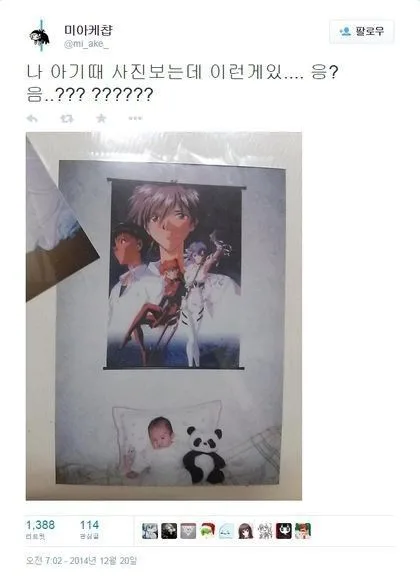 아기 사진이 뭔가 이상한 사람