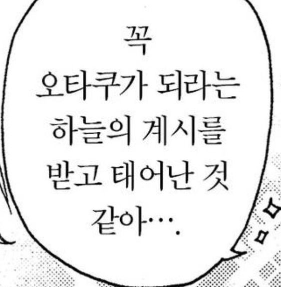 오타쿠가 되라는 하늘의 계시를 받고 태어난 것같아 씹덕 십덕 오덕 오타쿠
