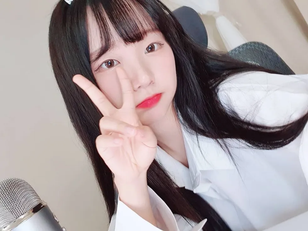 진자림 셀카 브이 귀여움 유튜버 스트리머 방송 셀피 미소