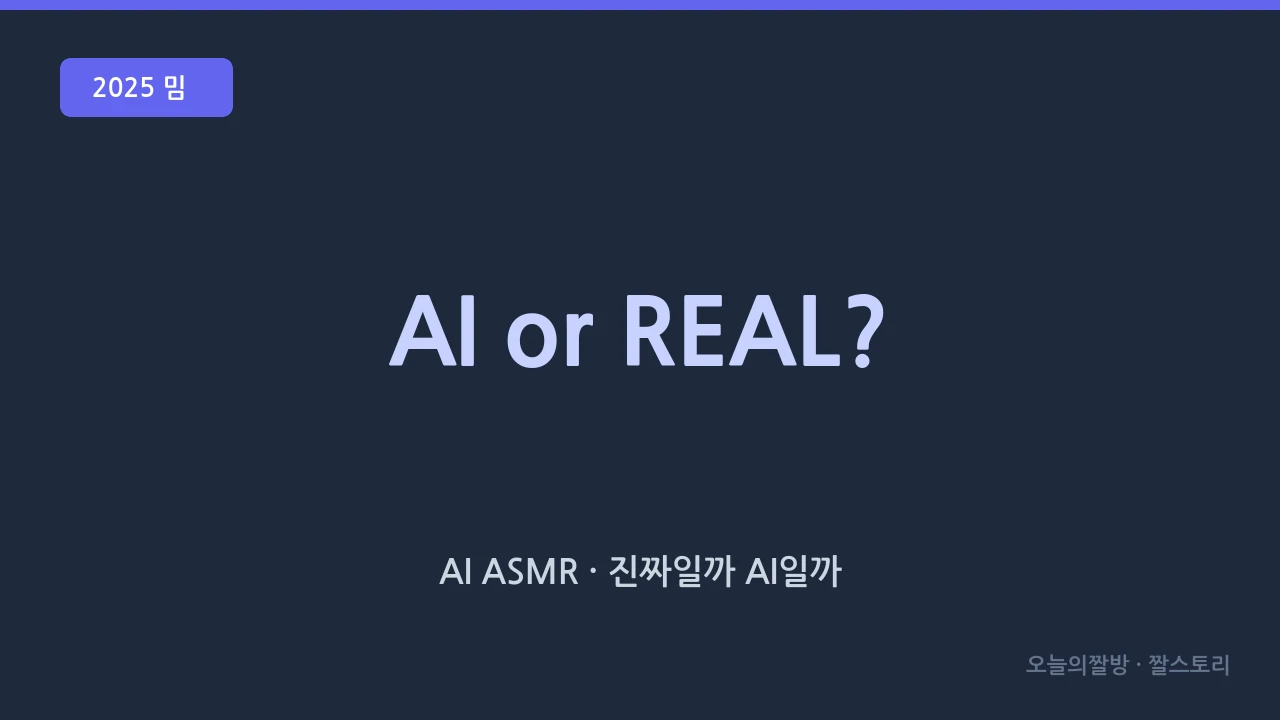 AI or REAL (AI ASMR · 진짜인지 AI인지 맞히기 밈)