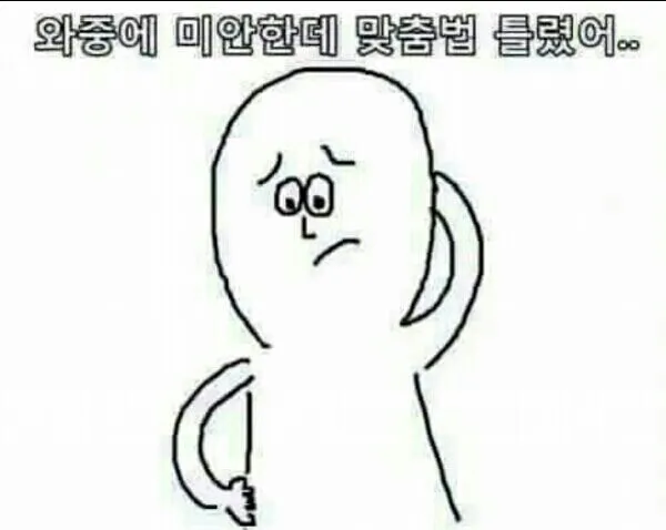맞춤법 틀렸어 무안 긁적