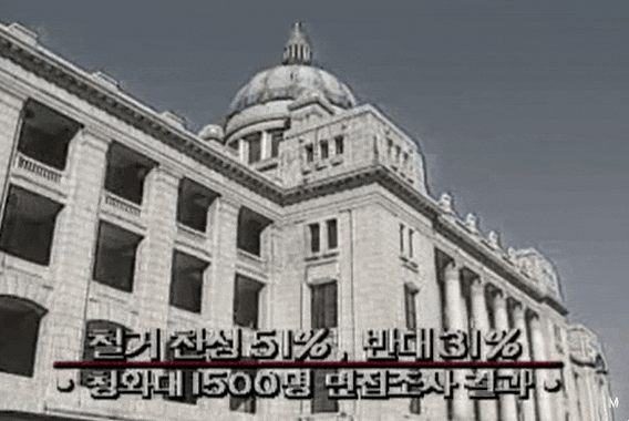 총독부 조선총독부 철거 찬성 반대 설문조사 결과 뉴스 짤 중앙청 역사