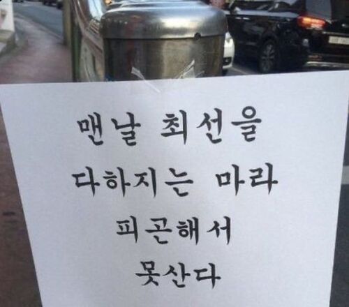 맨날 최선을 다하지는 마라 피곤해서 못산다 명언