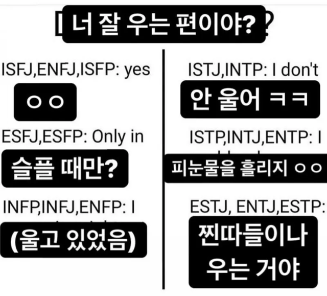 MBTI 성격 유형 취향 mbti짤 mbti짤방 mbti타입
