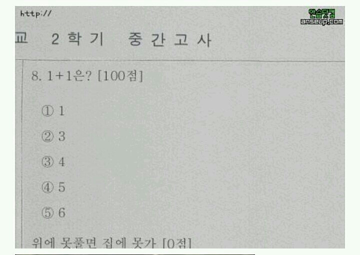 웃긴짤 절대 못품 시험