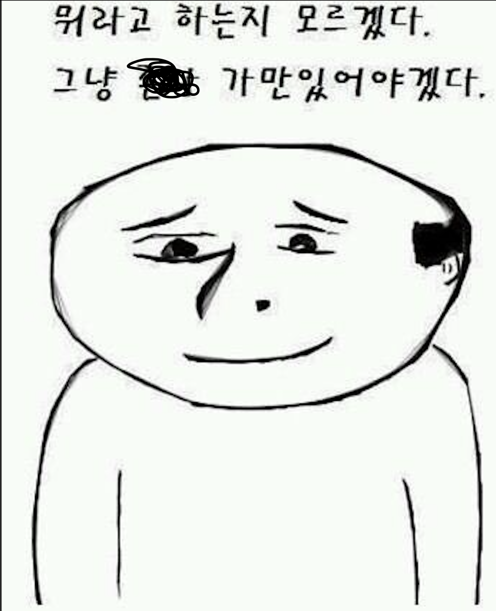 가만있자 뭐라고 하는지 모르겠다 그냥 가만있어야겠다 이해불가 당황 해탈 침묵 짤