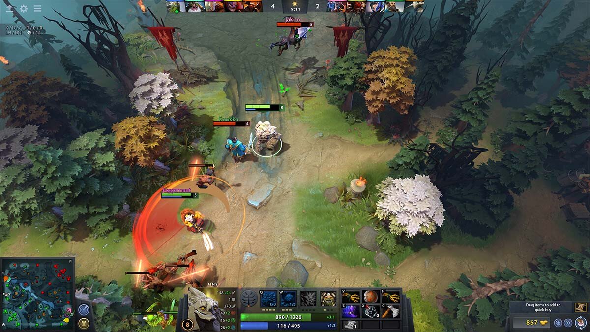 DOTA 게임 플레이 화면 온라인 게임이름