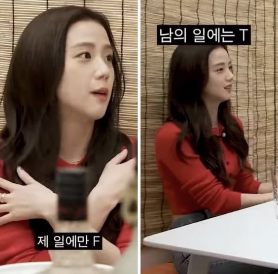 제일아만F 남의일에는T 티 T MBTI 성격 블랙핑크 지수