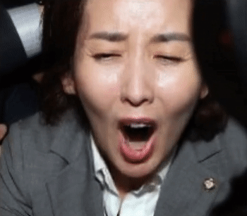 나베 나경원 절규 소리지름 당황 충격 굴욕 정치인 짤