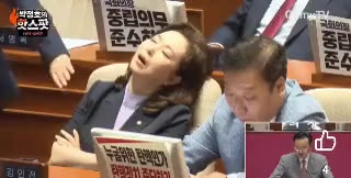 ㅎㅎ 김기현 국회 웃음 빵터짐 박장대소 정치인 비웃음 김인전 상황