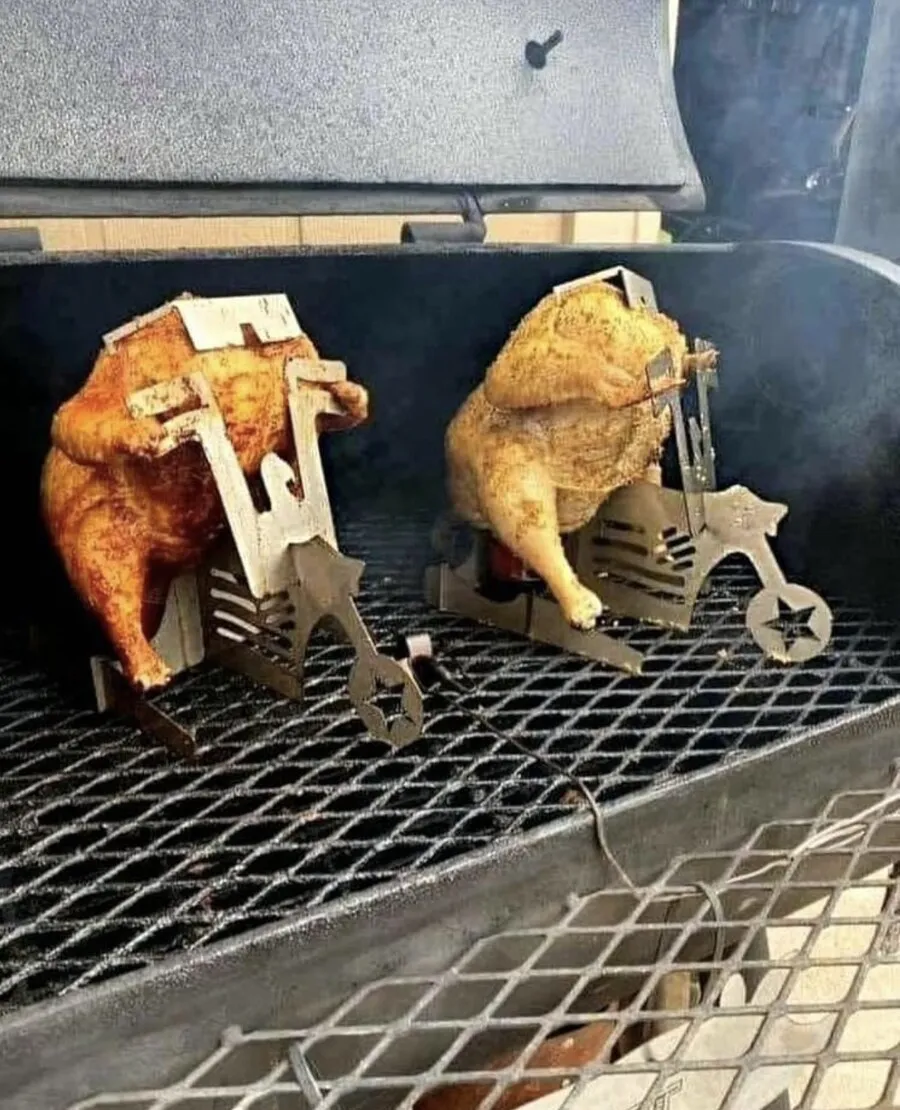 통닭거치대 바이크 바베큐