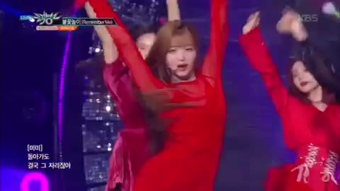 뮤직뱅크 오마이걸 유아 불꽃놀이 빨간원피스 무대 안무 레전드 아이돌