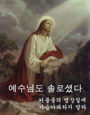 솔로 커플 모솔 모쏠 모태솔로 쏠로 예수님도 솔로셨다 커플들의 염장질에 가슴아파하지 말라 예수