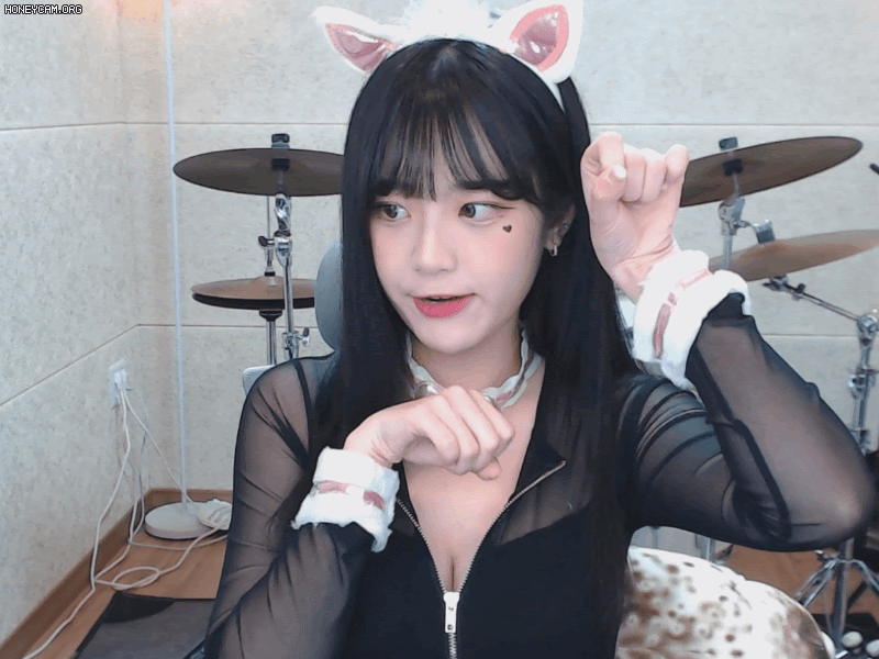 쵸단 BJ 스트리머 고양이귀 애교 귀여움 움짤 리액션