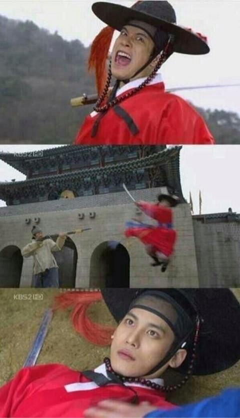 추노 사냥꾼 총맞아 죽는 연기 두눈 부릅뜨고