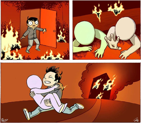 화재 현장 한명만 구함