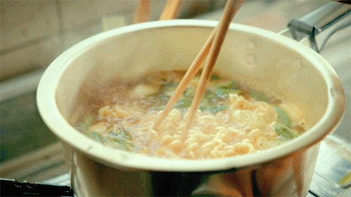 라면 먹방 군침 위꼴 끓이는 장면 움짤