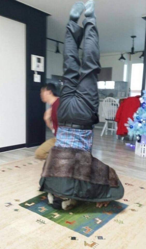 그랜절 천리마마트 물구나무 사과 사죄 세배 정성 진심 웃긴 짤