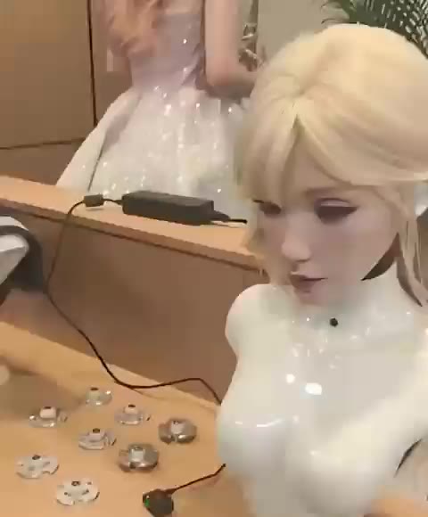 유선 부르셨나요 금발 인형 비주얼 소환 반응
