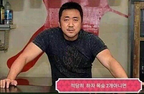 마동석 적당히 하지 목숨 2개 아니면