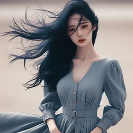 AI 당신을 좋아하는 여자  바람 부는 날 미녀 청순