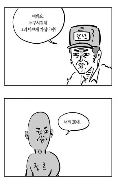 새해 인사 덕담 이말년 청춘 간다 너의20대 누구시길래 바쁨 나이짤 나이