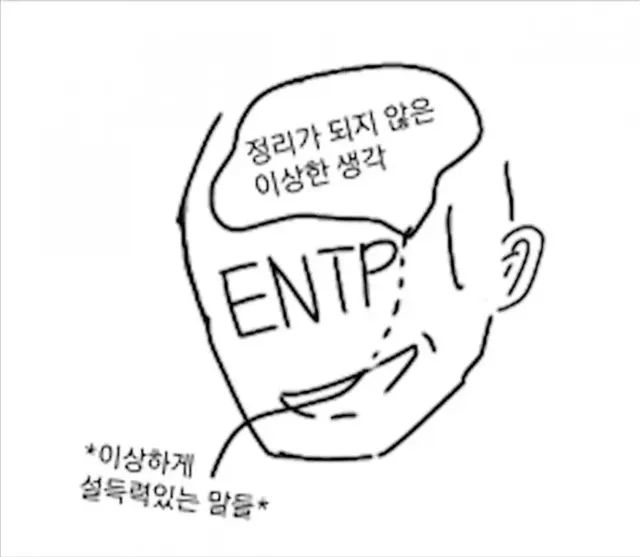 ENTP MBTI 특징 뇌구조 이상한 생각 설득력 말빨 공감 짤