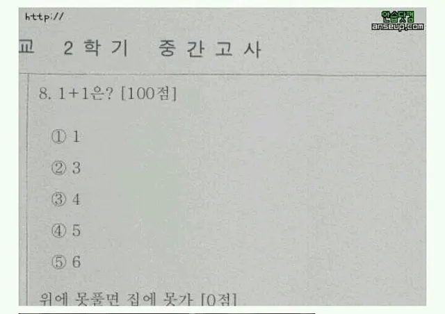 웃긴짤 절대 못품 시험