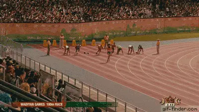 zzzz 독재자 알라딘 달리기 100m 경주 총 반칙 승부조작 어이없음 웃긴짤