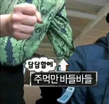 주먹만 바들바들 답답해 주먹 바들 분노 빡침 답답 주먹질