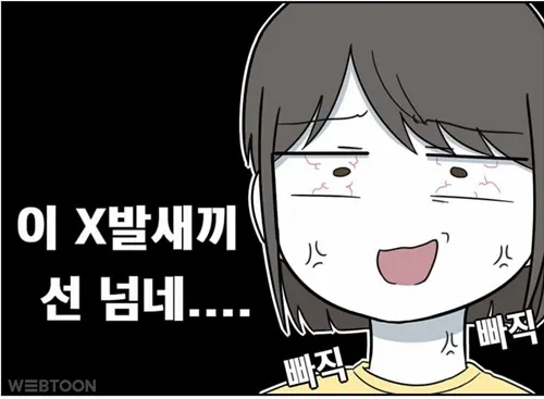 선넘네 한계 폭발 여기까지 한계점 빠직 열받아 ㅅㅂ