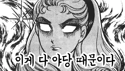 만화 설녀 분노 눈빛 야당때문이다 이게 다 야당 때문이다 정치 새누리 자유당 바른정당 쓰레기 패러디