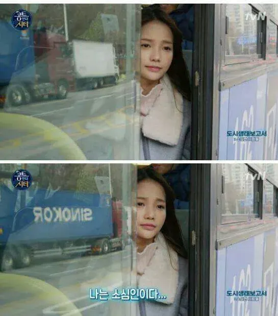 하연수 소심인 빼꼼 버스안에서 나는소심인이다