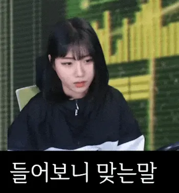 끄덕 들어보니 맞는말 동의 긍정 ㅇㅋ 맞아
