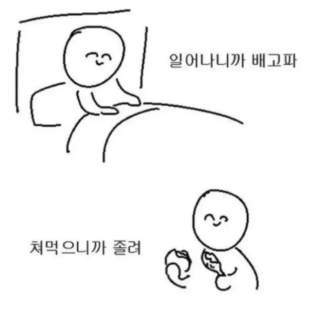 ISFP MBTI 일어나니까 배고파 쳐먹으니까 졸려 무한굴레 공감 일상 짤