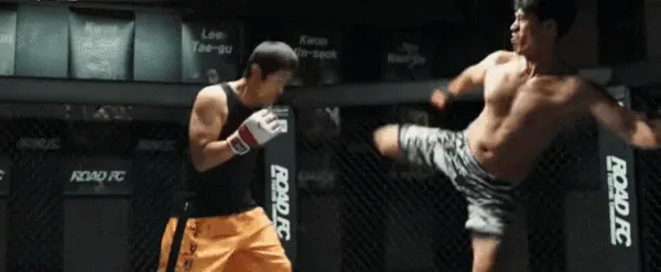 싸움 하이킥 한방 다운 ko 발차기 꺼져 UFC 로드FC 격투기 영화 이병헌