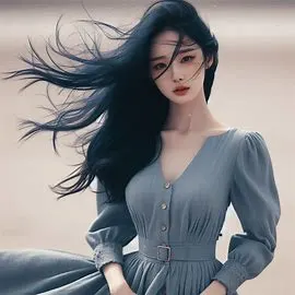 AI 당신을 좋아하는 여자  바람 부는 날 미녀 청순